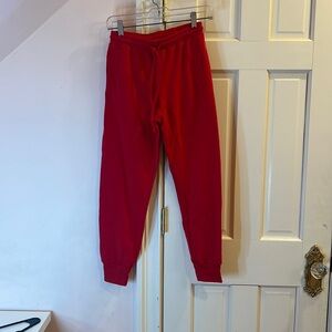 Red sweatpants